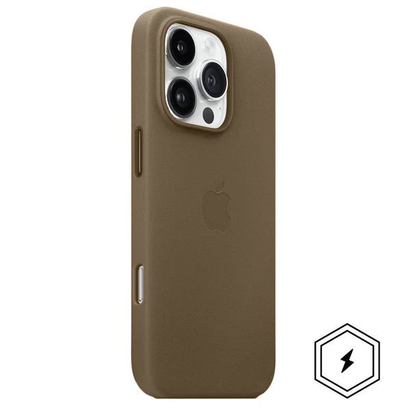 iPhone 16 Pro Leather Back Case with MagSafe - Natural Titanium
