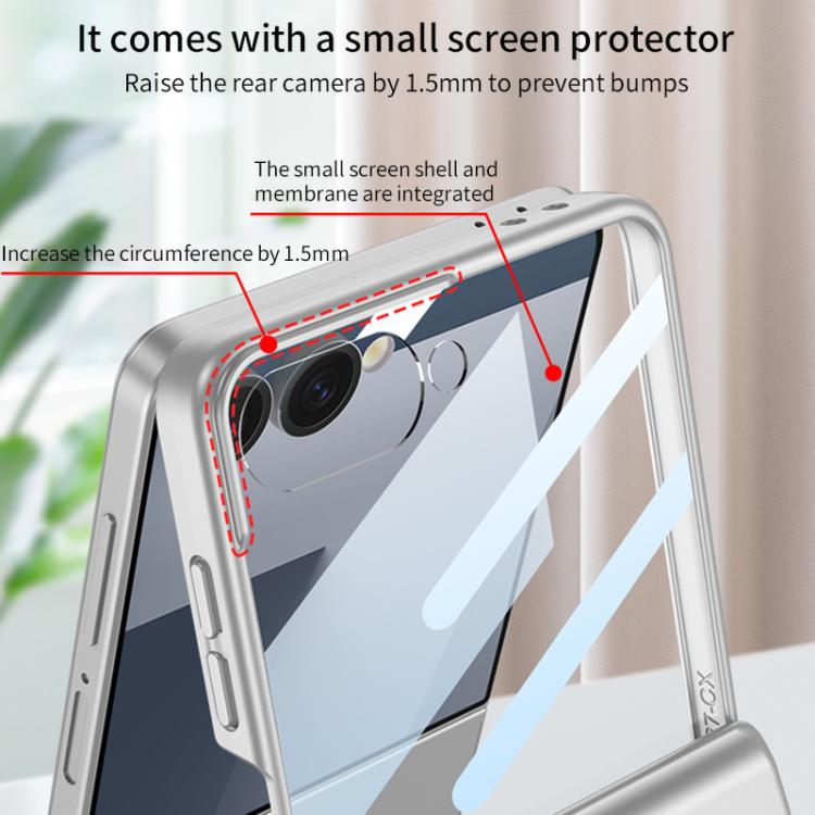 For Samsung Galaxy Z Flip7 GKK Integrated Privacy Film Magnetic Full Coverage Flip Phone Case
