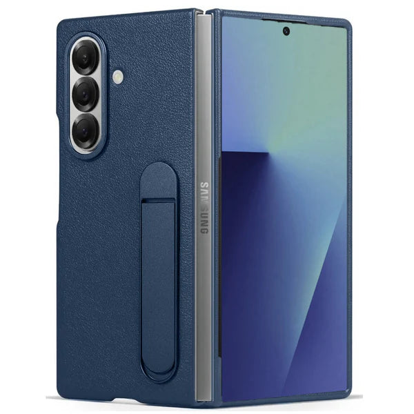 Samsung Galaxy Z Fold 7 Leather Protective Shell Cases with Stand