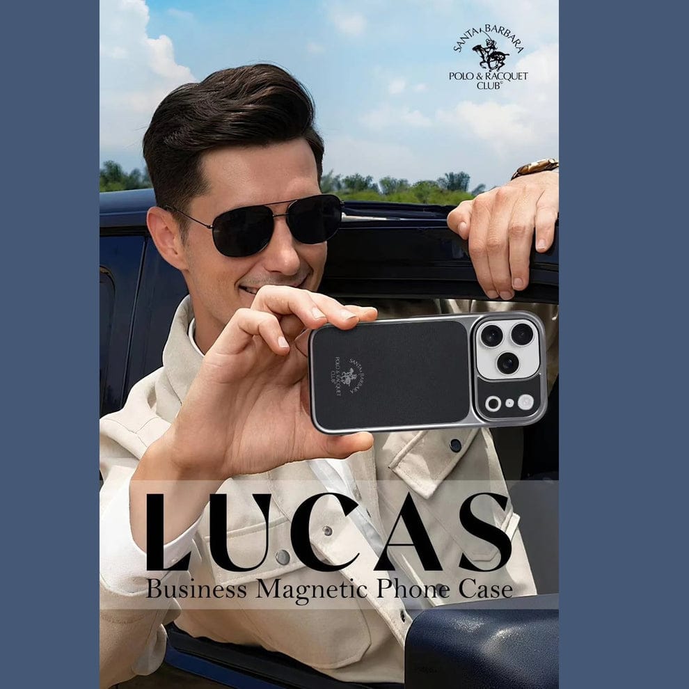 Santa Barbara Polo & Racquet Club Elegant Black & Silver iPhone Case