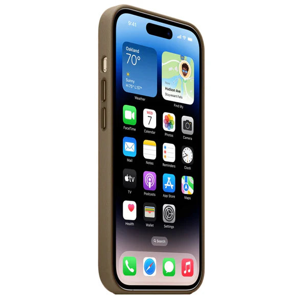 iPhone 16 Pro Leather Back Case with MagSafe - Natural Titanium