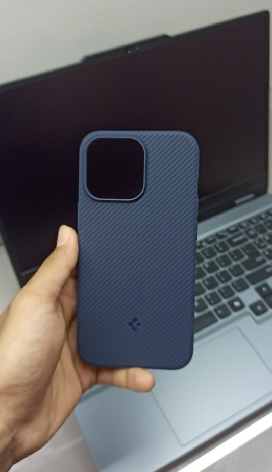 Spigen Navy Blue Textured Protective Case for iPhone 13 Pro