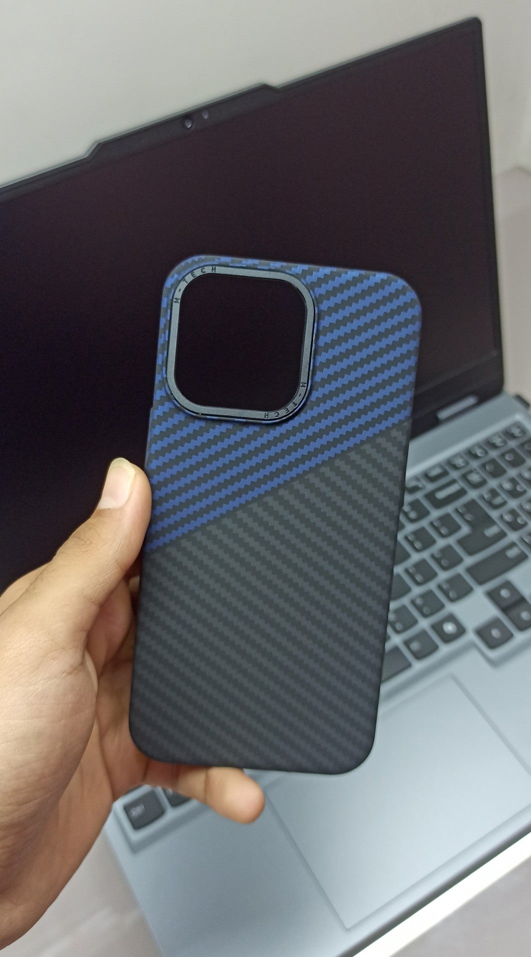 TRENZO Blue & Black Carbon Fiber Case for iPhone 13 Pro