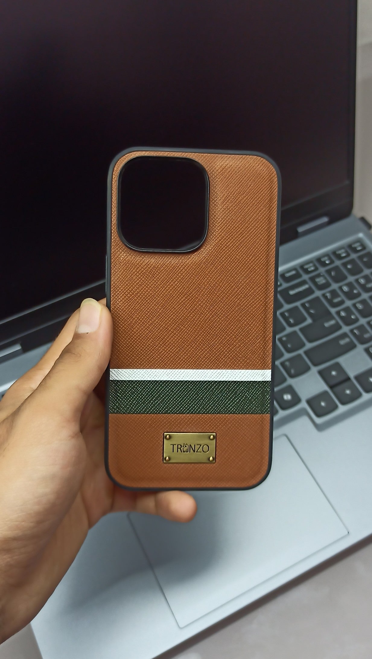 TRENZO Premium Brown Leather Case for iPhone 13 Pro