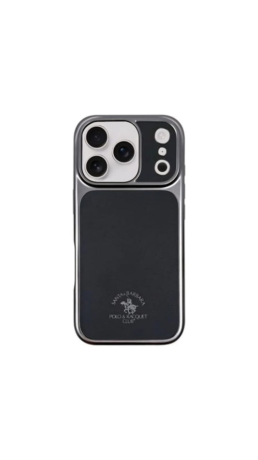 Santa Barbara Polo & Racquet Club Elegant Black & Silver iPhone Case