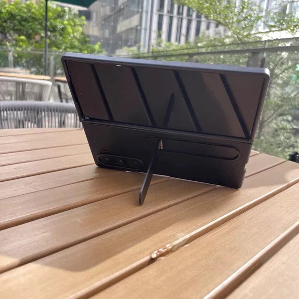 Samsung Galaxy Z Fold 7 Leather Protective Shell Cases with Stand